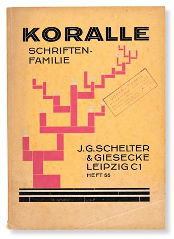 [SPECIMEN BOOK — TYPE DESIGNER UNKNOWN]. Koralle Schriften Familie. Schelter & Giesecke, Leipzig. 1928.